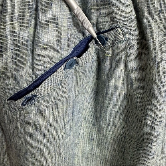 FLAX 100% Linen Green Maxi Skirt Women's 1X Elastic Waist Lightweight Lagenlook - Picture 5 of 8